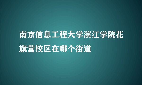 南京信息工程大学滨江学院花旗营校区在哪个街道