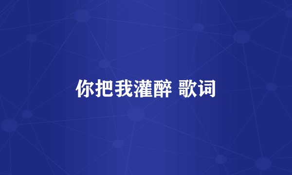 你把我灌醉 歌词