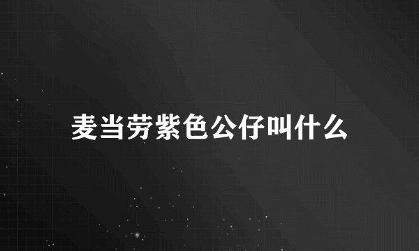 麦当劳紫色公仔叫什么