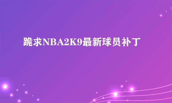 跪求NBA2K9最新球员补丁