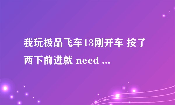 我玩极品飞车13刚开车 按了两下前进就 need for Speed(TM）SHIFT:bin—应用程序错误