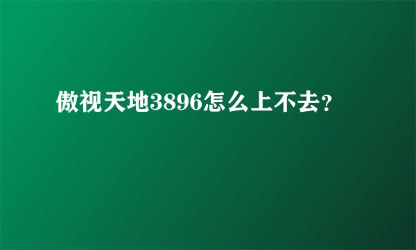 傲视天地3896怎么上不去？