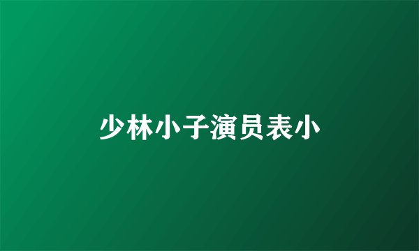少林小子演员表小