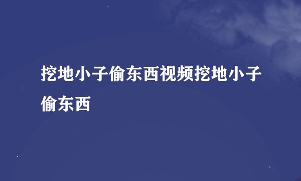 挖地小子偷东西视频挖地小子偷东西