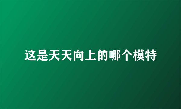 这是天天向上的哪个模特