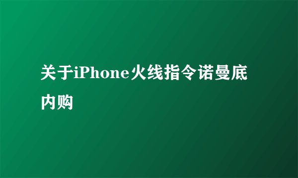 关于iPhone火线指令诺曼底内购
