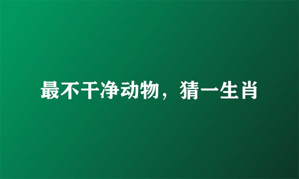 最不干净动物，猜一生肖