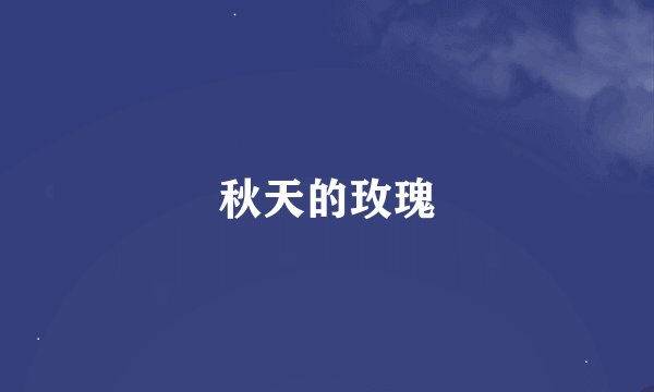 秋天的玫瑰