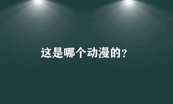 这是哪个动漫的?