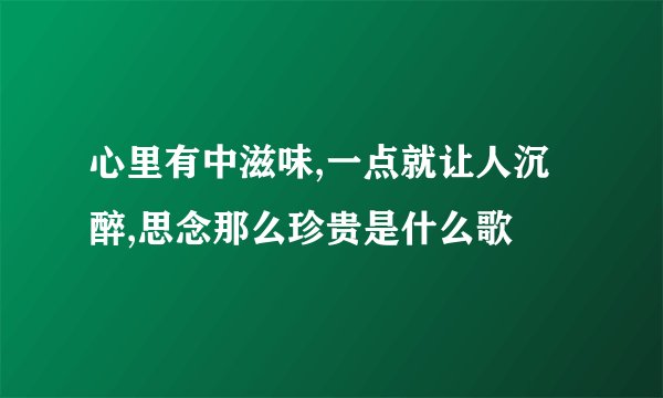 心里有中滋味,一点就让人沉醉,思念那么珍贵是什么歌