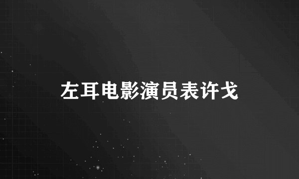 左耳电影演员表许戈