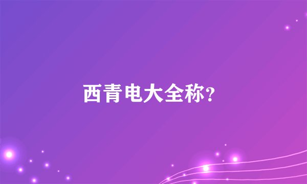 西青电大全称？