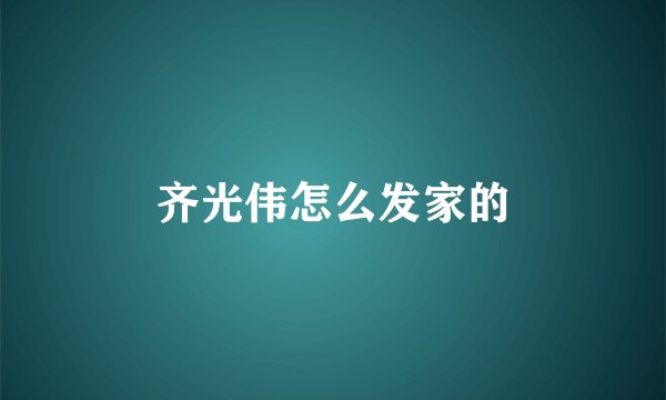 齐光伟怎么发家的