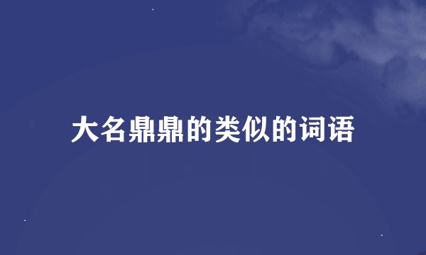 大名鼎鼎的类似的词语