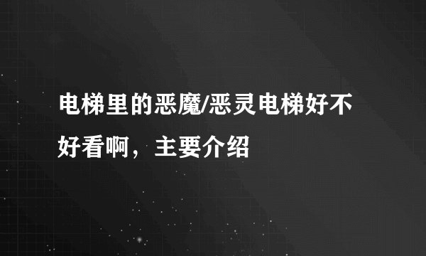 电梯里的恶魔/恶灵电梯好不好看啊，主要介绍