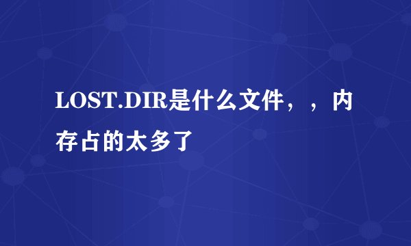 LOST.DIR是什么文件，，内存占的太多了