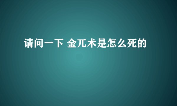 请问一下 金兀术是怎么死的