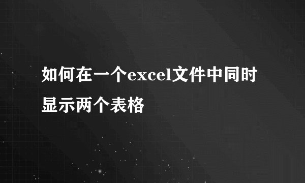 如何在一个excel文件中同时显示两个表格