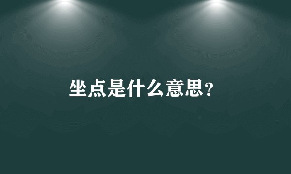 坐点是什么意思？