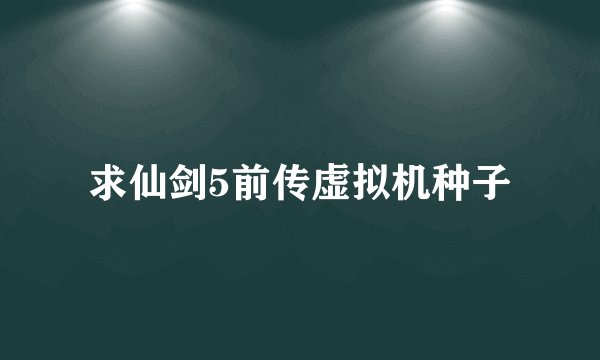 求仙剑5前传虚拟机种子