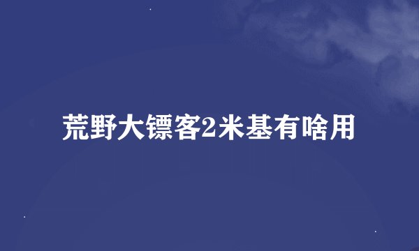 荒野大镖客2米基有啥用