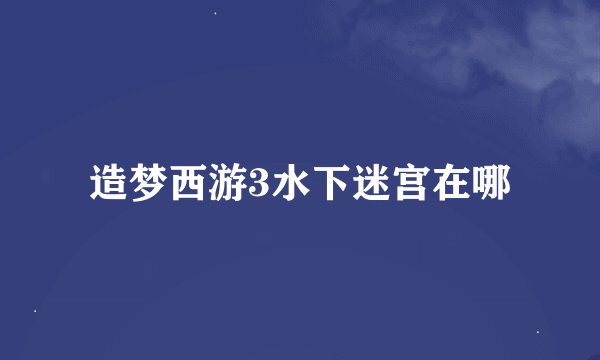 造梦西游3水下迷宫在哪