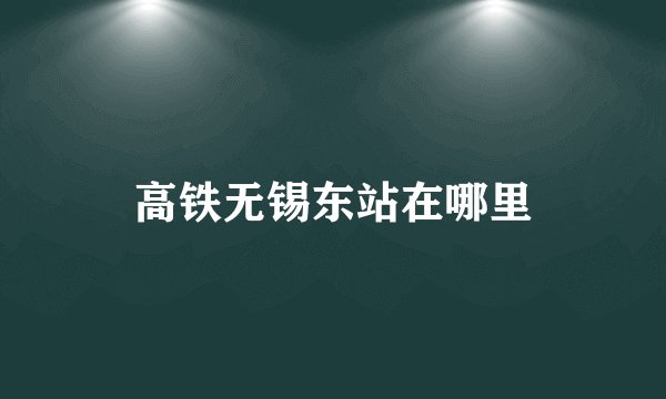 高铁无锡东站在哪里