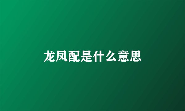 龙凤配是什么意思