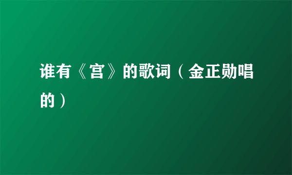 谁有《宫》的歌词（金正勋唱的）