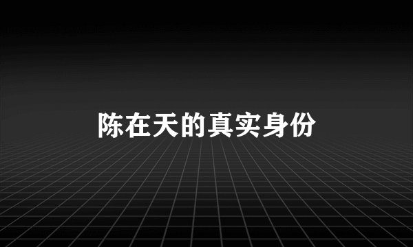 陈在天的真实身份