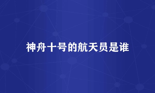 神舟十号的航天员是谁