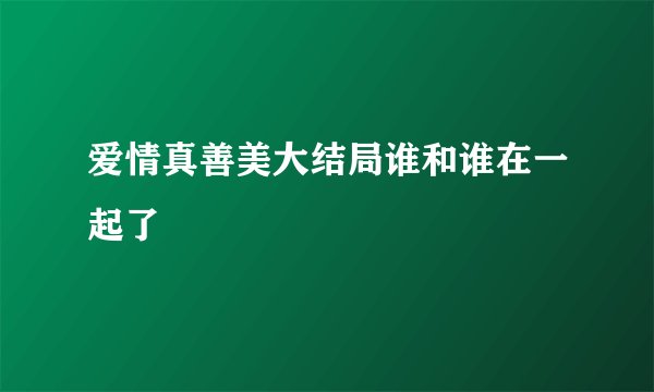 爱情真善美大结局谁和谁在一起了