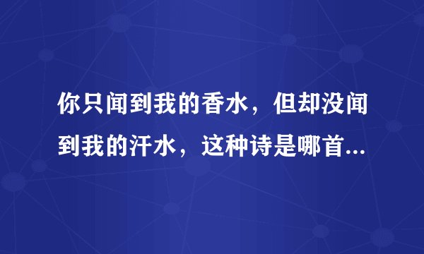 你只闻到我的香水，但却没闻到我的汗水，这种诗是哪首现代诗？