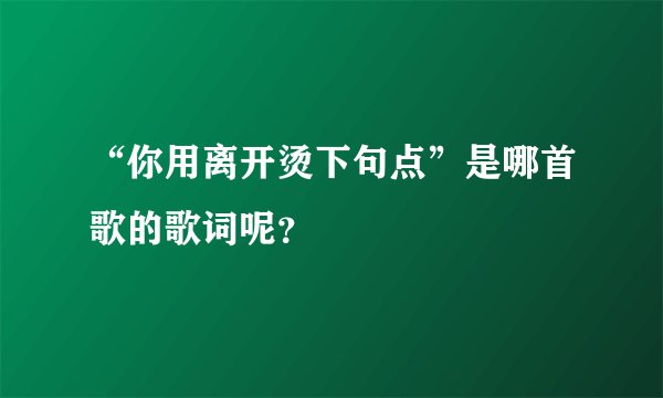 “你用离开烫下句点”是哪首歌的歌词呢？