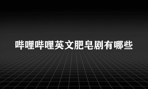 哔哩哔哩英文肥皂剧有哪些