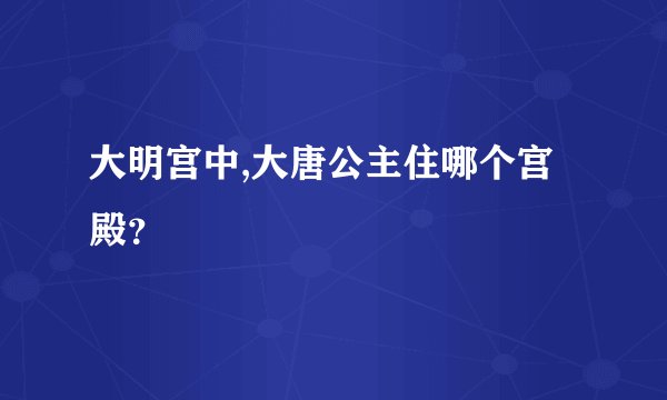 大明宫中,大唐公主住哪个宫殿？