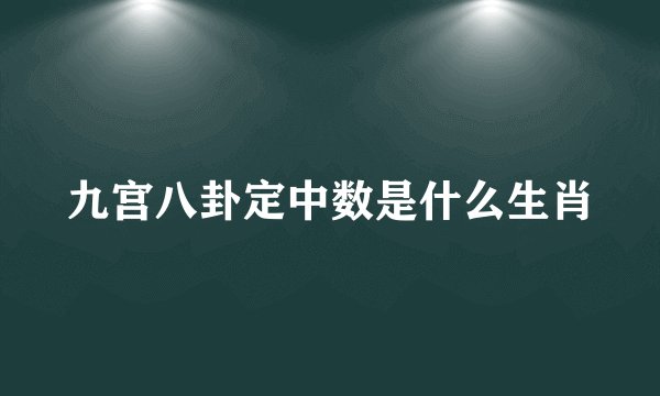 九宫八卦定中数是什么生肖