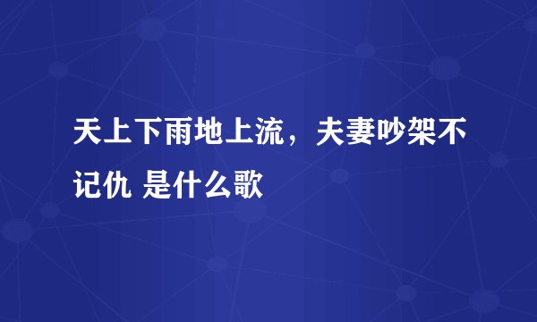天上下雨地上流，夫妻吵架不记仇 是什么歌