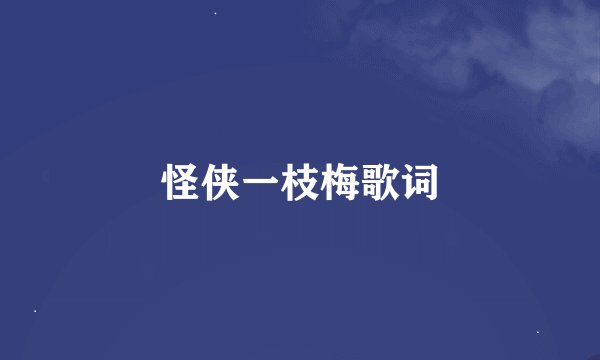 怪侠一枝梅歌词