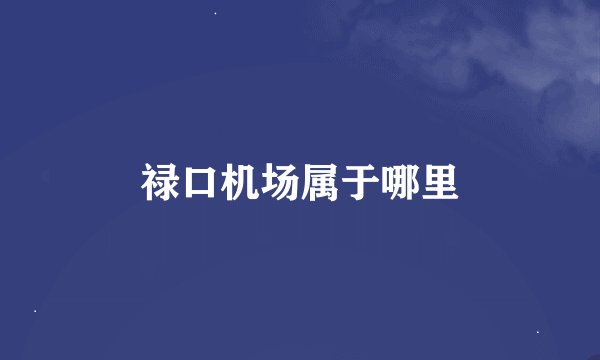 禄口机场属于哪里