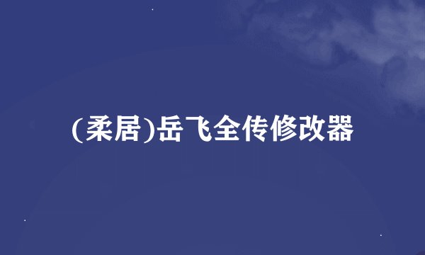 (柔居)岳飞全传修改器