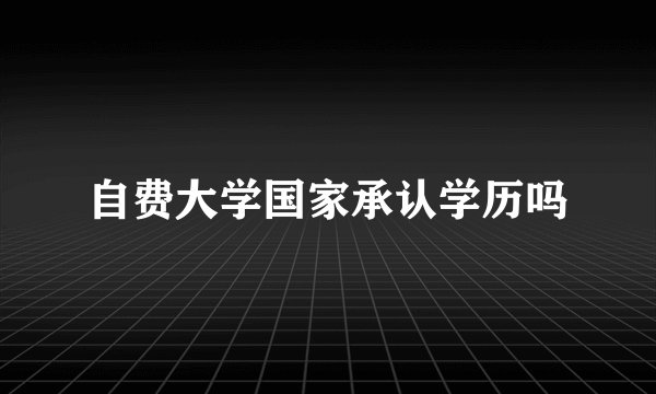 自费大学国家承认学历吗