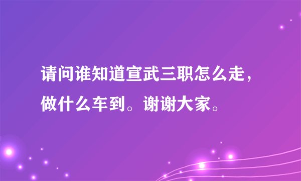 请问谁知道宣武三职怎么走，做什么车到。谢谢大家。