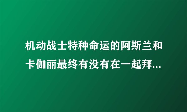 机动战士特种命运的阿斯兰和卡伽丽最终有没有在一起拜托各位了 3Q