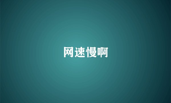 网速慢啊
