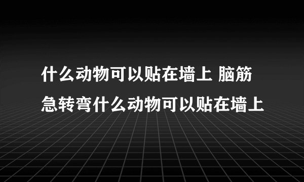 什么动物可以贴在墙上 脑筋急转弯什么动物可以贴在墙上