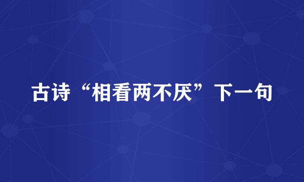 古诗“相看两不厌”下一句