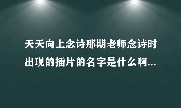 天天向上念诗那期老师念诗时出现的插片的名字是什么啊?白色头发的？