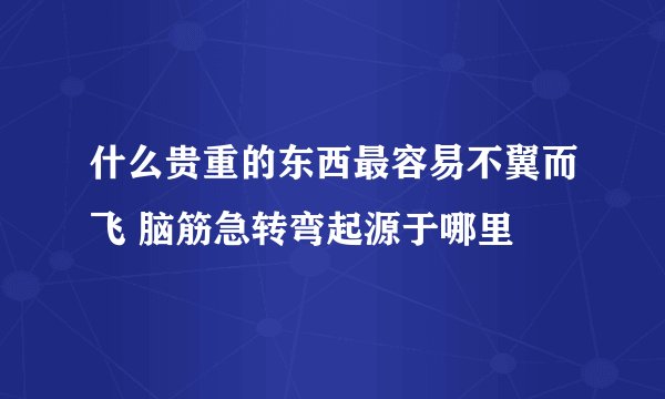 什么贵重的东西最容易不翼而飞 脑筋急转弯起源于哪里