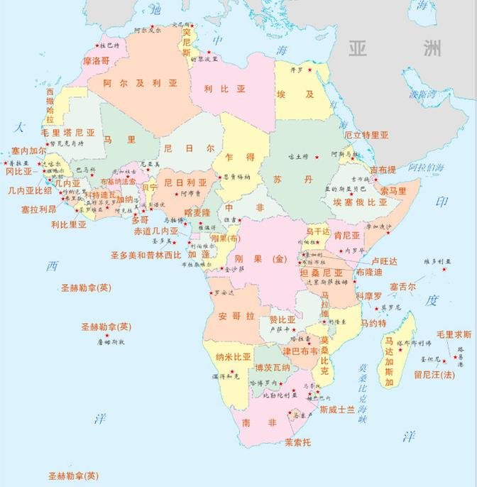 安哥拉在非洲的哪？我想看看地图